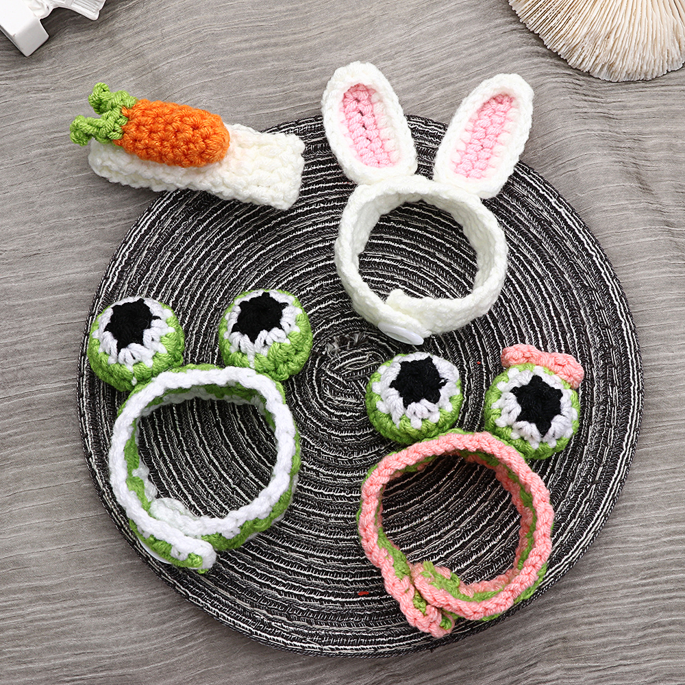 MENGLIANG Fashion Rabbit Ear Creative Jewelry Carrot Woven Bracelet Frog Wool Knitting Cute Animal