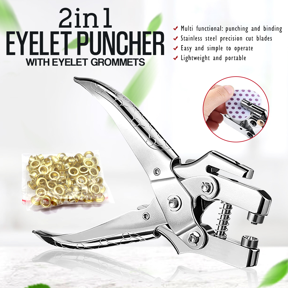 Steel Eyelet Punch & Binding Pliers 5mm + 260 Eyelets
