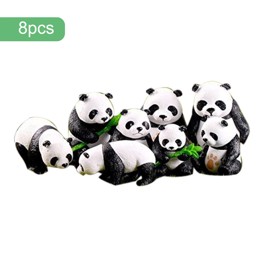 Miniature Garden Decorations 8 Pieces Of Cute Mini Animal Panda Cactus Cactus Garden Accessories Bonsai Craft Cactus Garden Miniature Landscape Doll House Indoor Outdoor Home Decoration DIY Kit