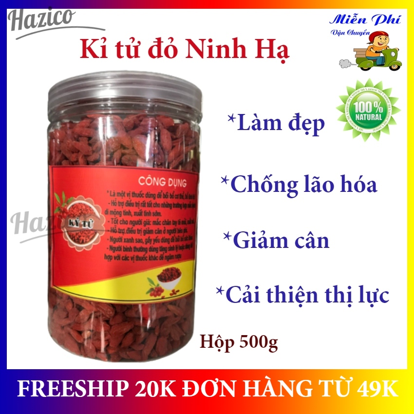 Trà kỷ tử đỏ Hazico 500g trẻ hóa làn da chống lão hóa giảm cân cải thiện thị lực, mát gan , tốt cho tim mạch tăng ham muốn