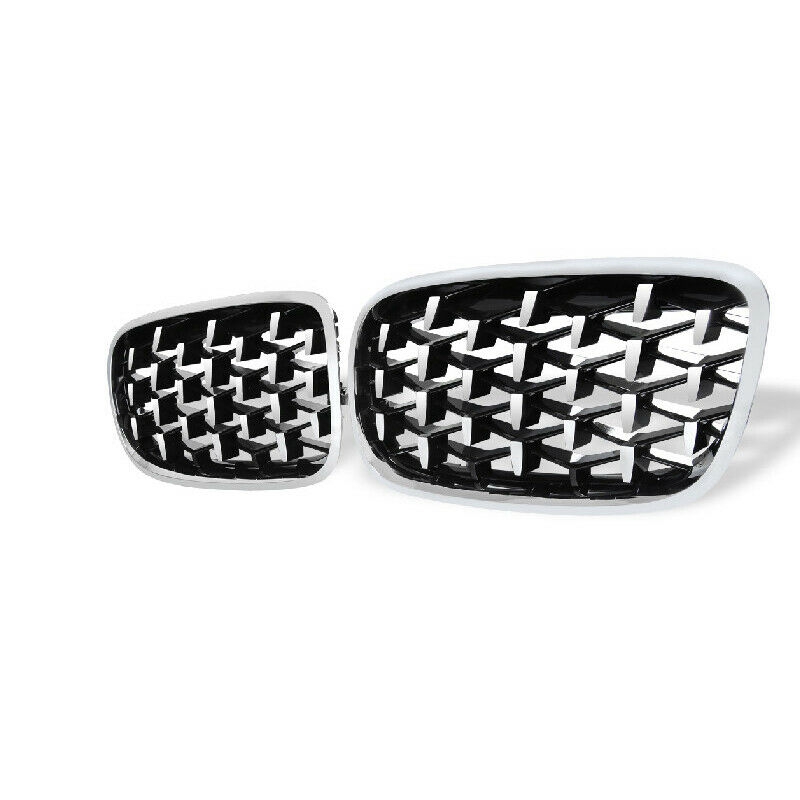 Car Silver Front Middle Grille Grill Replacement for BMW X5 E70 / X6 E71 2008-2013