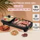 Bếp lẩu nướng, Nồi nướng lẩu 2 in 1 đa năng, Không Khói, - Nướng Nhanh - Tiết Kiệm Điện. 