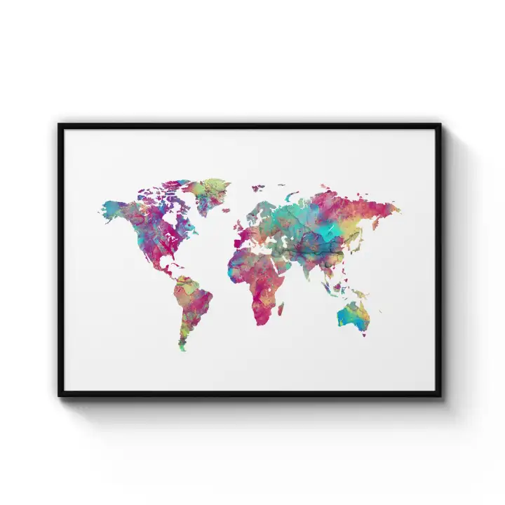 World Map Watercolour Painting Unique Art Poster Print A4 A3 A2 A1 B1 A0 Lazada Singapore