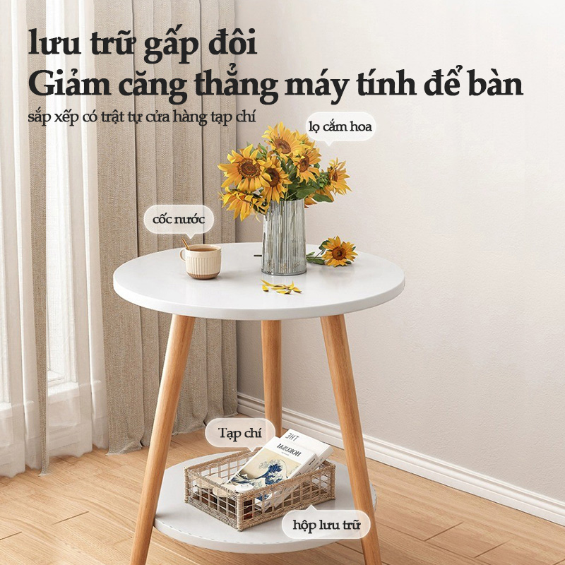 Bàn trà sofa hình tròn, nhiều kích thước và chiều cao