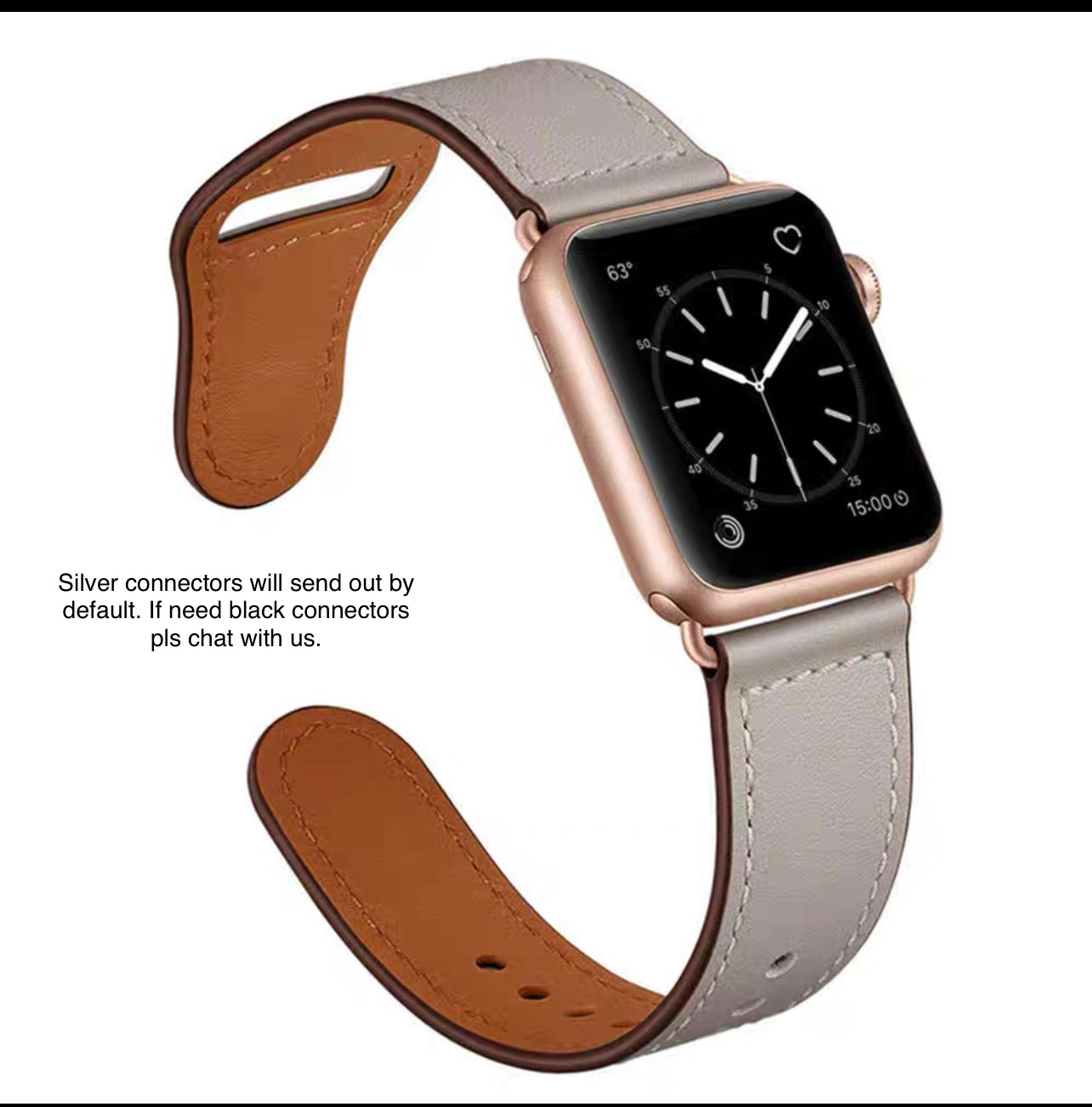 silver watch brown strap