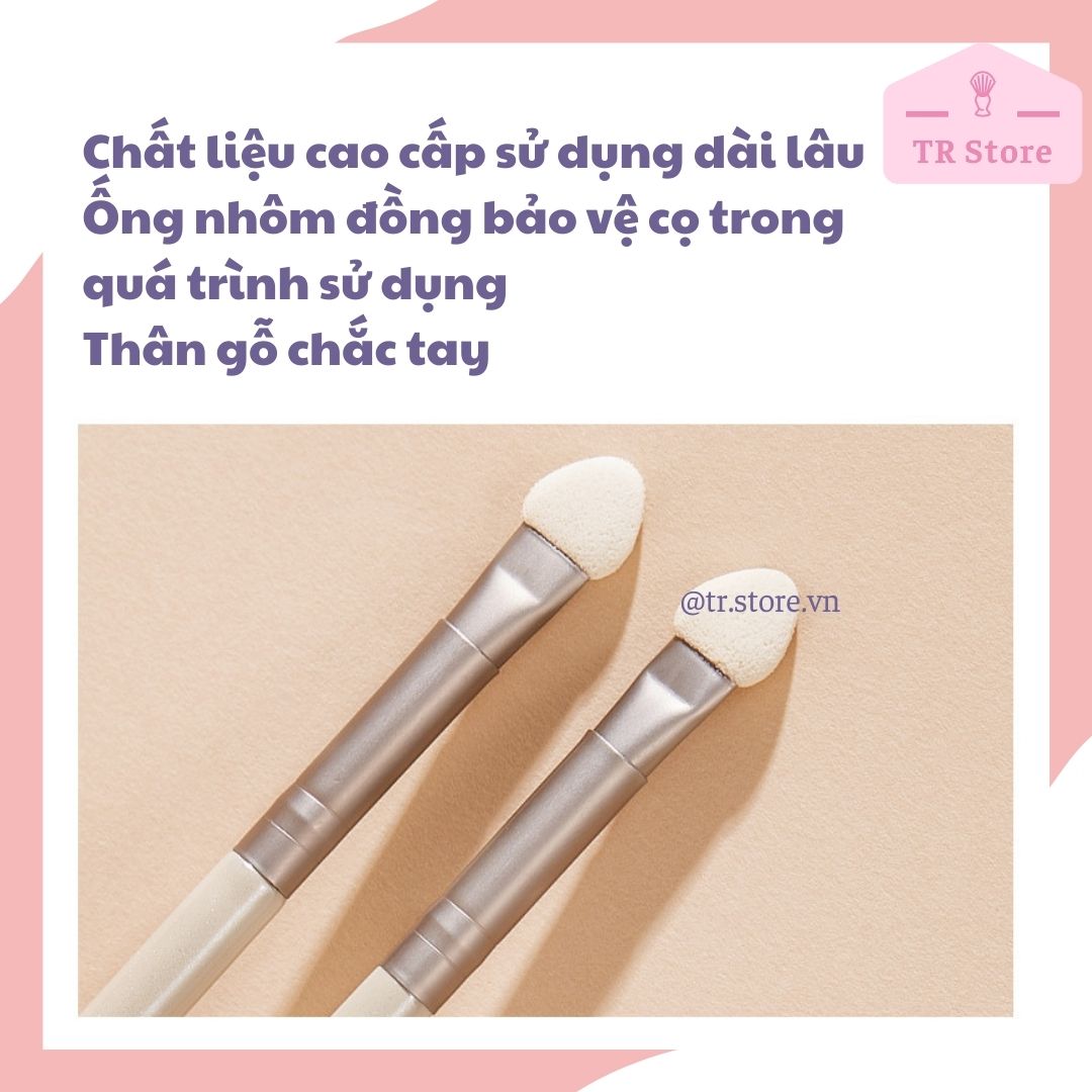 Cọ tán phấn mắt đầu mút Gecomo kèm 2 đầu thay G1098