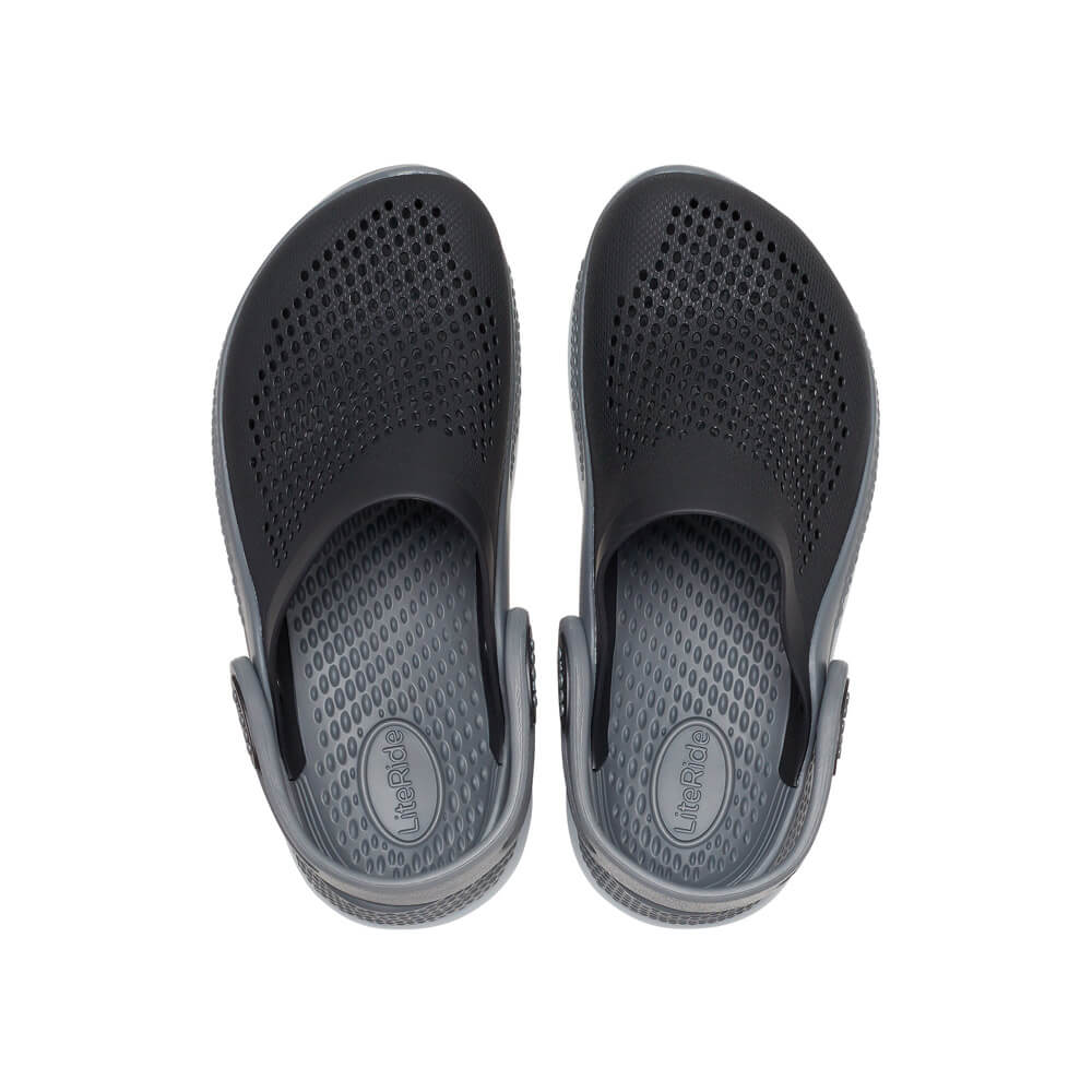 Giày Clog Trẻ Em Crocs Literide 360 - Black/Slate Grey