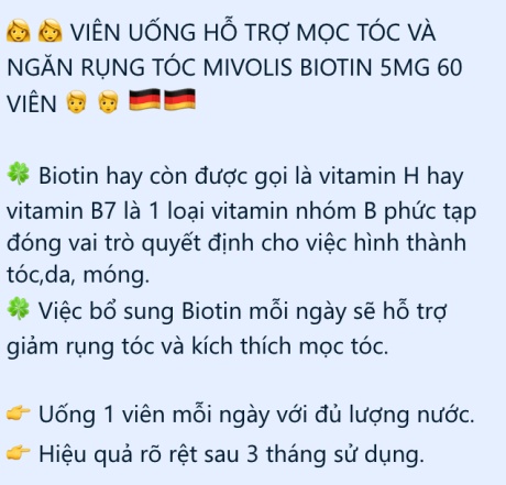 Viên uống đẹp da, tóc, móng Mivolis 60 viên