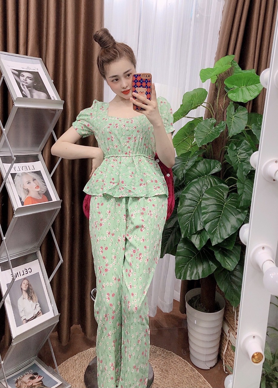 Bô Đồ Lụa Dài Mặc Nhà. Set Đồ Bộ Mặc Nhà  SIZE 40-65KG