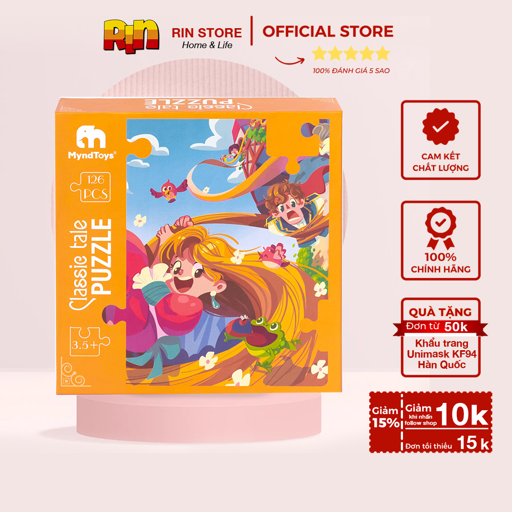 Đồ chơi ghép tranh Myndtoys Cinderella cao cấp cho bé từ 3.5 tuổi - Classic Tale Puzzle – Aerial Stream - RINSTORE
