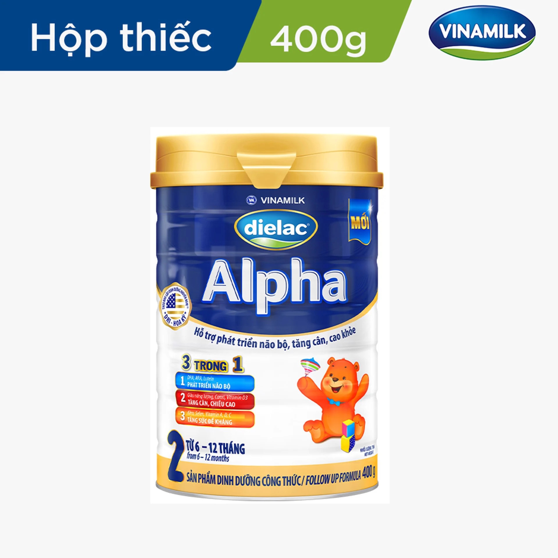 Sữa bột Dielac Alpha 2 - lon 400g (cho trẻ từ 6 - 12 tháng tuổi) Date xa