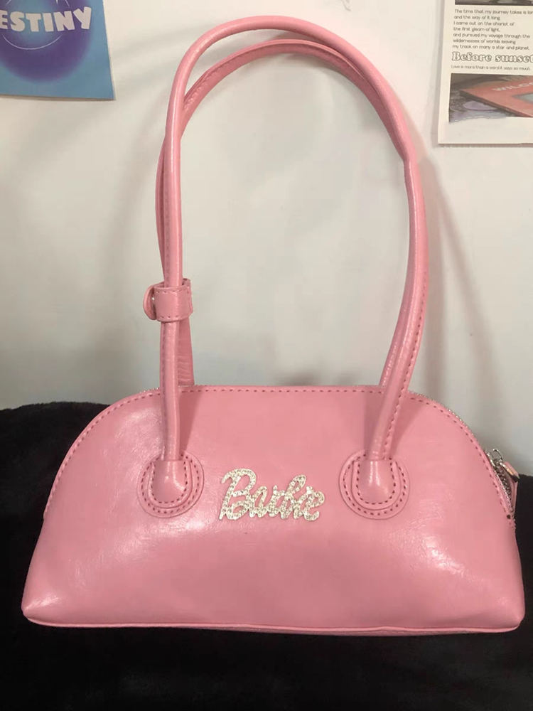 NALLCHEER Barbie bag PU Rose Red Pink Women Shoulder Bags with