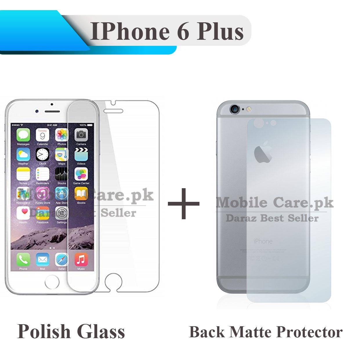 Apple iPhone 6 Plus Tempered Glass Screen Protector Polish Glass + Back Matte Protector Soft Film Protection Soft Skin Sheet For iPhone 6+