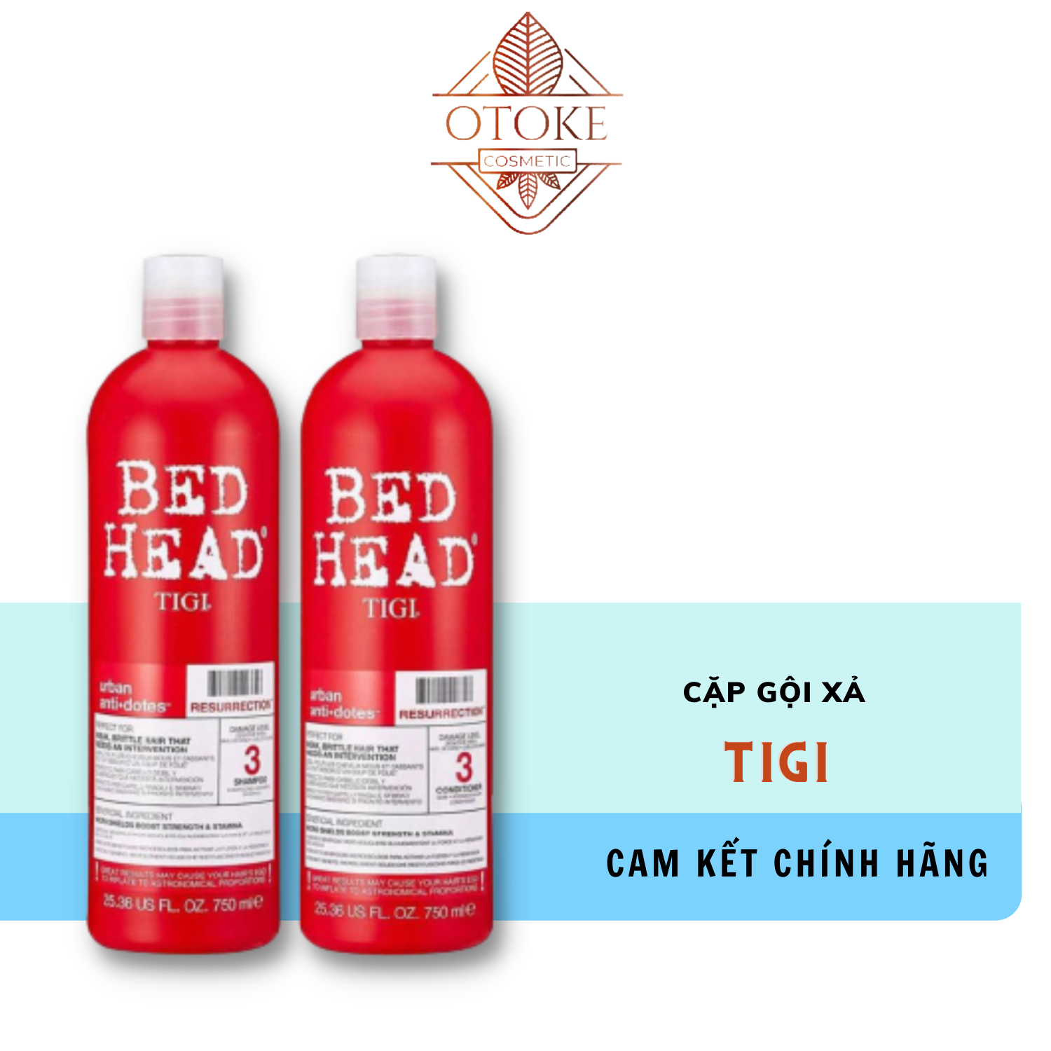 Cặp gội xả Tigi Bed Head đỏ, tím 750ml/chai