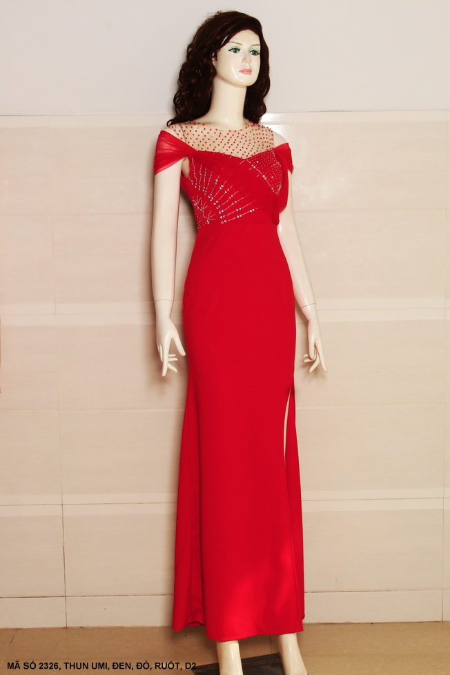 ĐẦM DẠ HỘI CÚP NGỰC ĐÍNH HẠT - DDD2326