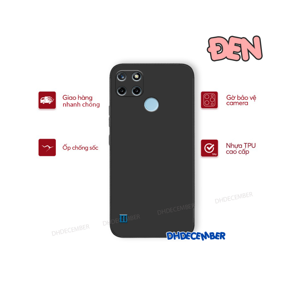 Ốp lưng Realme C21Y / C25Y cạnh viền vuông, ốp mềm dẻo bảo vệ camera