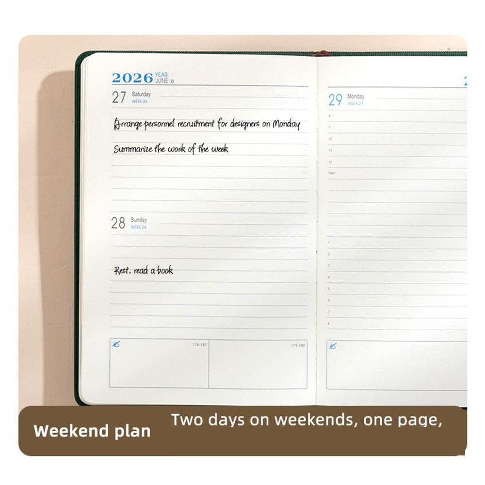 Diary Notepad 365 Days Per Day 2026 English Schedule Notepad Thickened ...
