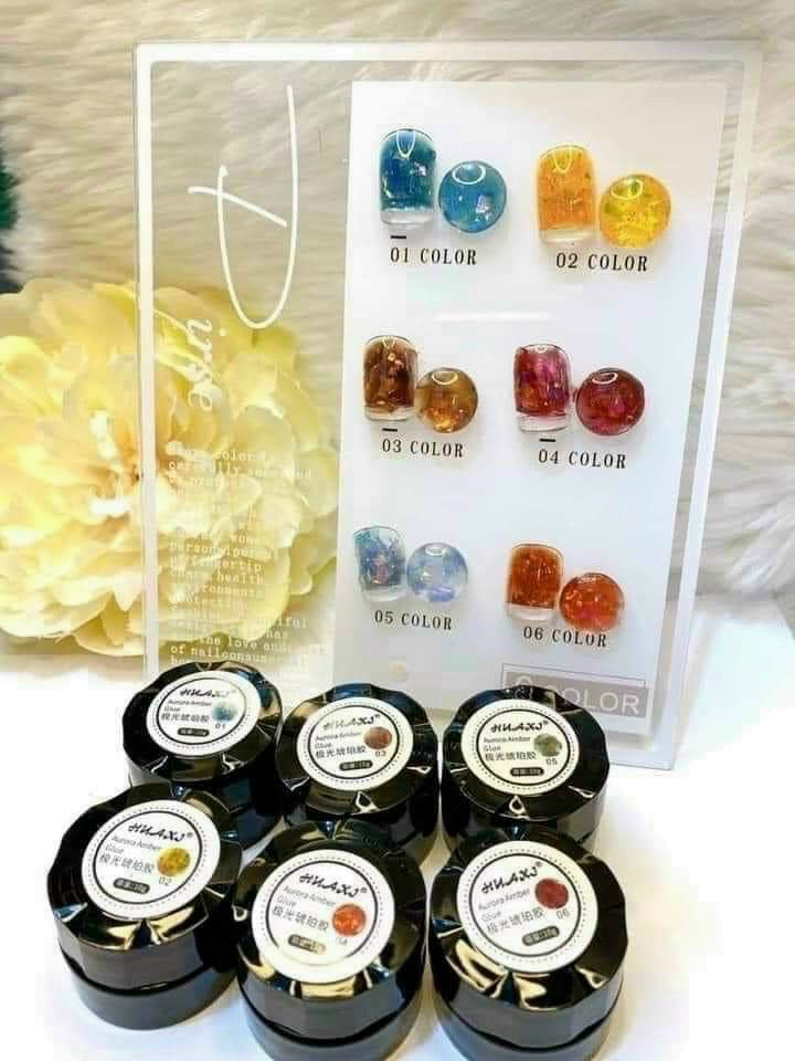 Gel nhũ Hổ phách set 6 hũ
