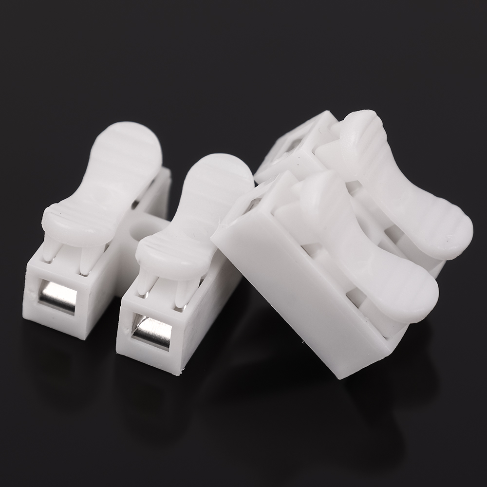 20 cái kết nối nhanh CH-2 tái sử dụng khối thiết bị đầu cuối an toàn mùa xuân Bộ Đấu nối nhanh Điện 2 kẹp dây điện nối Clip