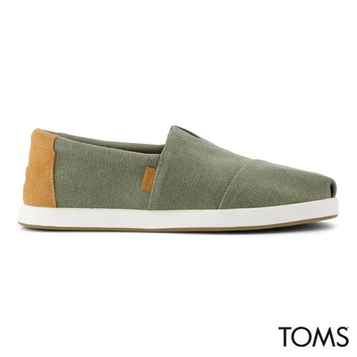 Toms Men Alp Fwd Vetiver Grey Herringbone Canvas / Tan Suede