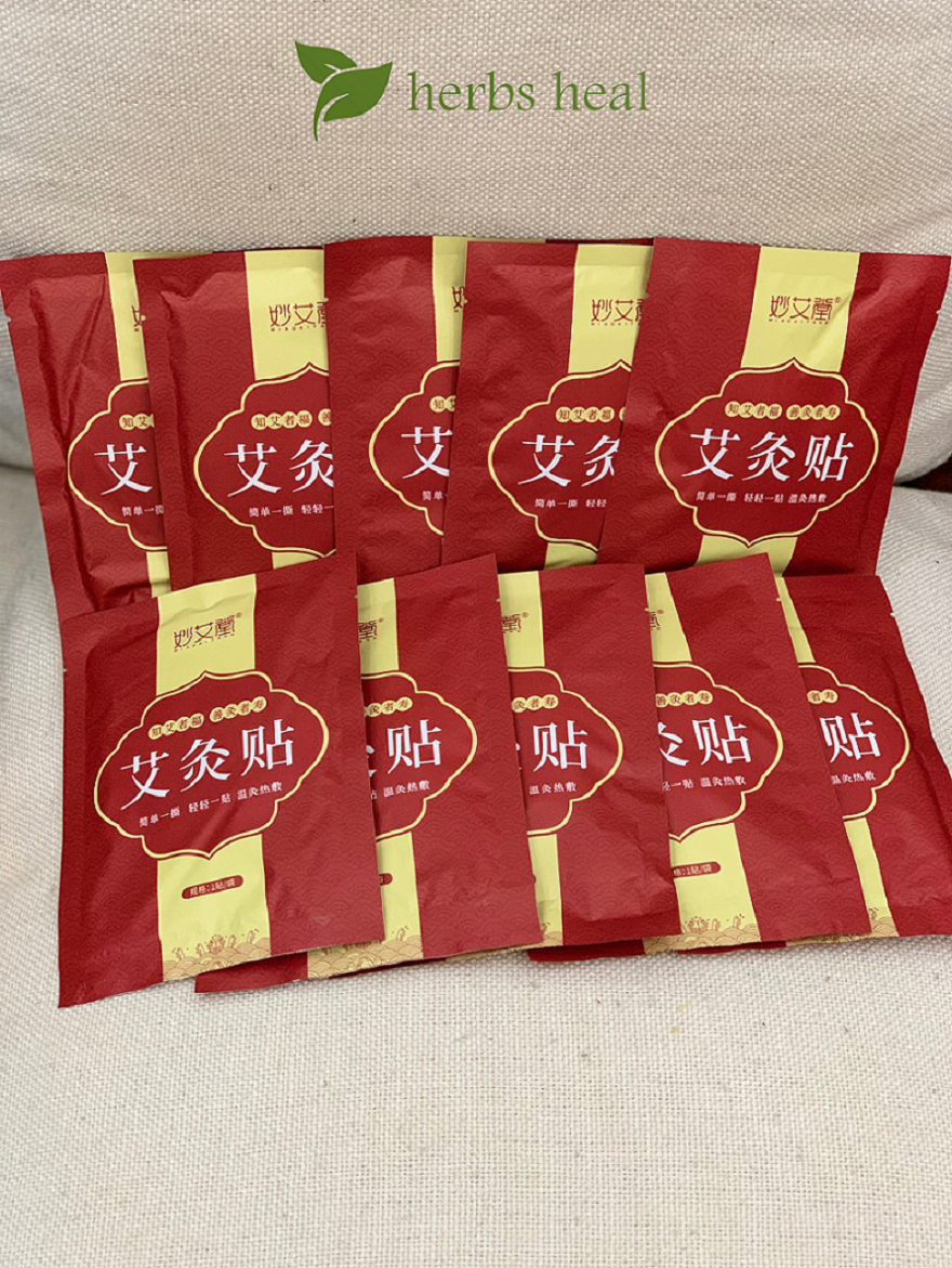 SET 10 miếng dán giữ nhiệt giảm đau ngải cứu, giảm đau lưng, đau cổ vai gáy, đau bụng kinh, làm ấm cơ thể Herbs Heal