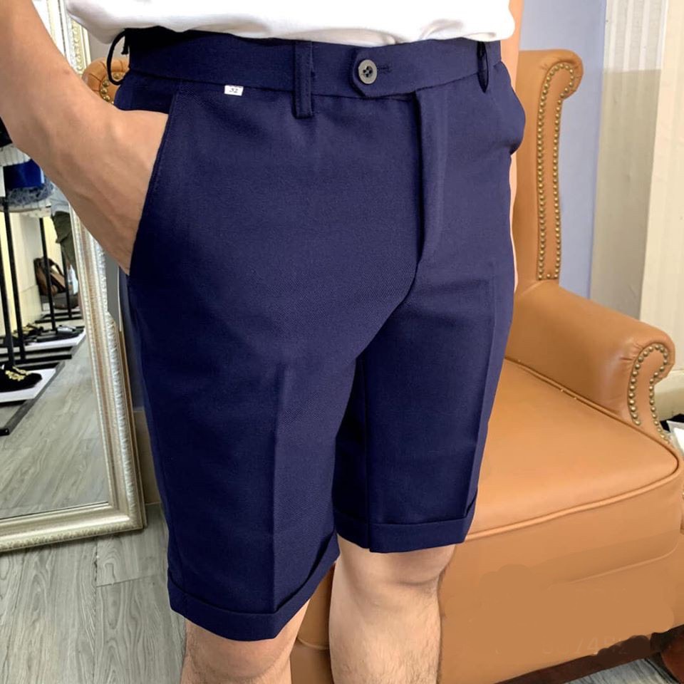 Quần short tây âu nam co giãn nhẹ Quần ngố nam dáng tây âu vải chống nhăn chống xù