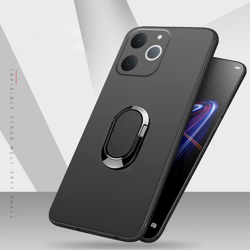 For Realme Note 70 Phone Case Soft Silicone Metal Ring Kickstand Bracket 360 Degree Rotation Car Holder for Realme Note 70 Cover Casing HP.