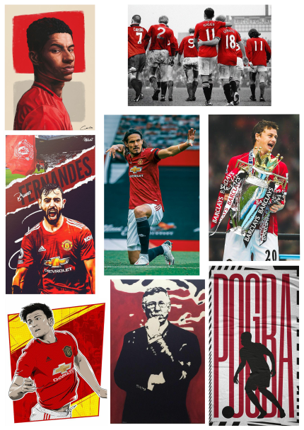 Set 40 hình dán sticker trang trí CLB Manchester United
