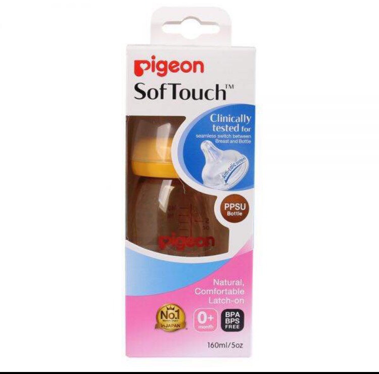 Bình sữa pigeon SofTouch 160ml/240ml cổ rộng nhập khẩu