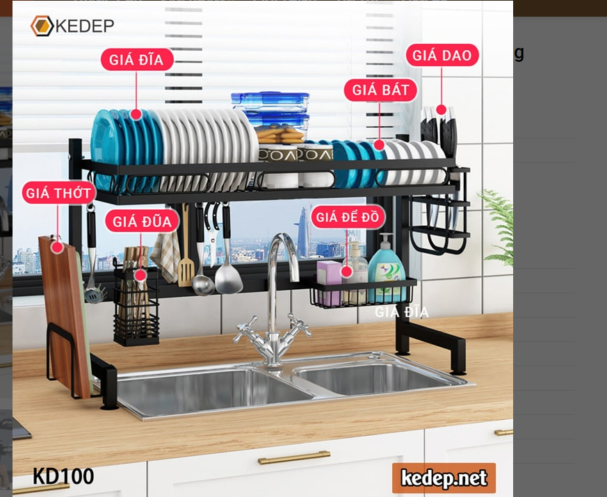 Kệ Úp Chén Bát Trên Bồn Rửa 1, 2 Tầng