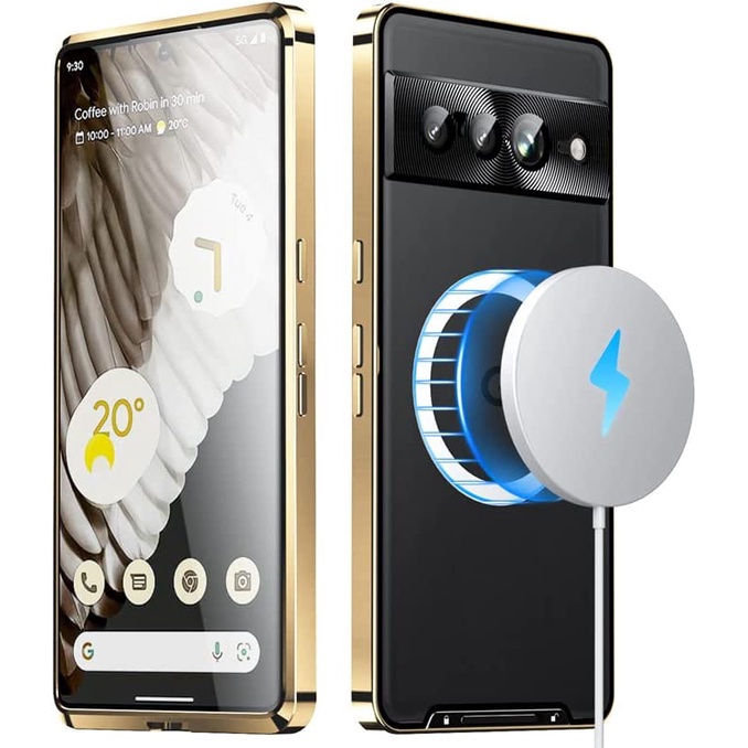 Nóng bán●ốp điện thoại kim loại từ tính trong mờ cho google pixel 7 pro / pixel 7