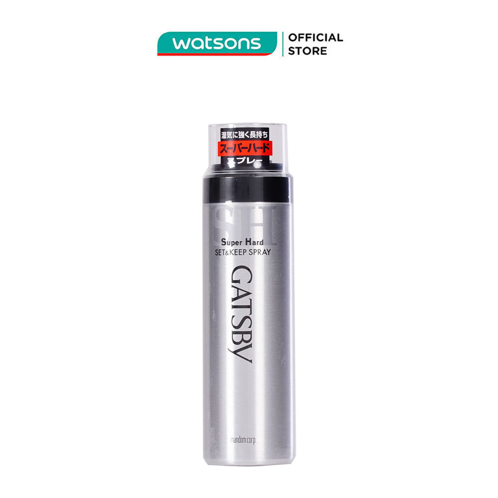 Keo xịt tóc gatsby giữ nếp lâu và không gây bết dính super hard set & keep spray 180g