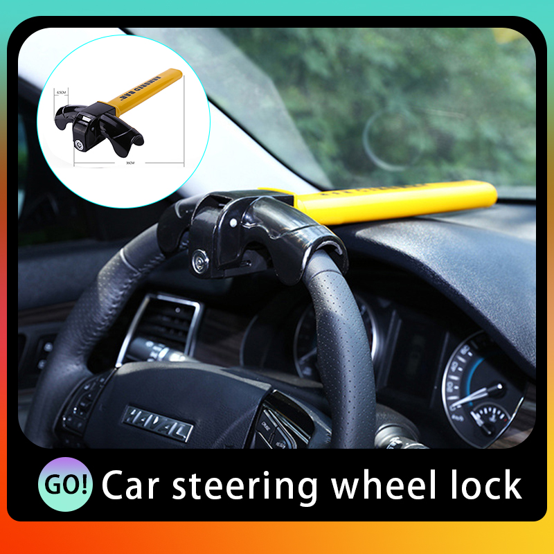 Steering Wheel Lock Heavy Duty Vehicle Safety Rotary Adjustable Anti-Theft Security System Steering Wheel Lock SUV Truck for Most Car 