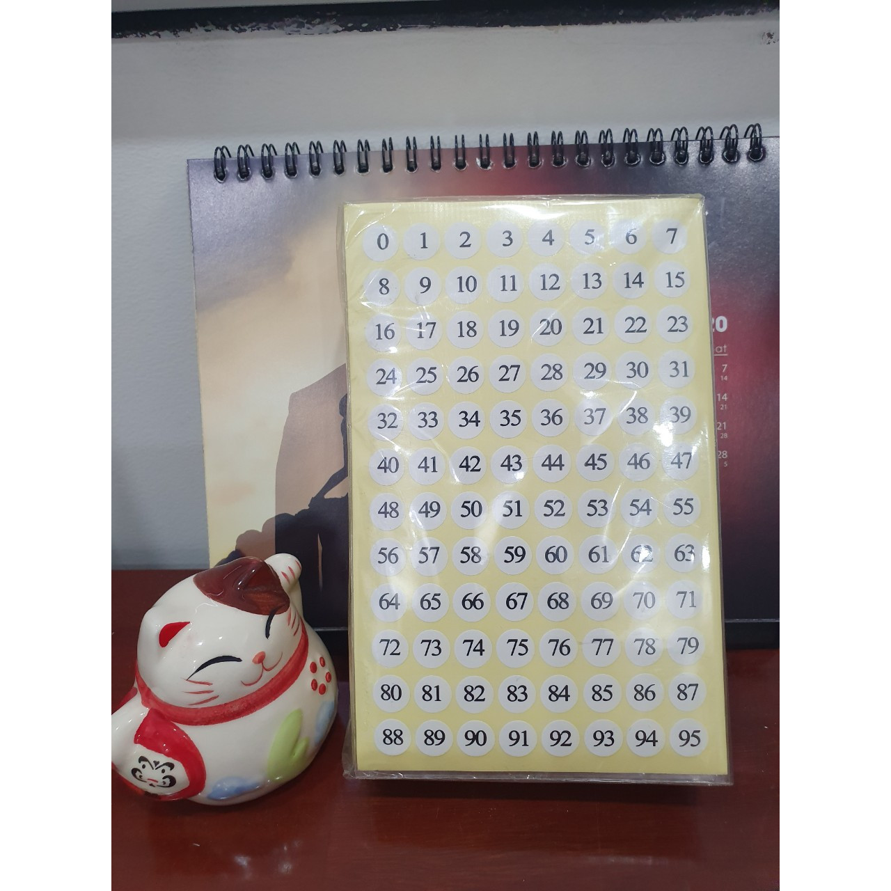 Xấp 10 tờ - Giấy Decal TOMY số thứ tự từ 0-95