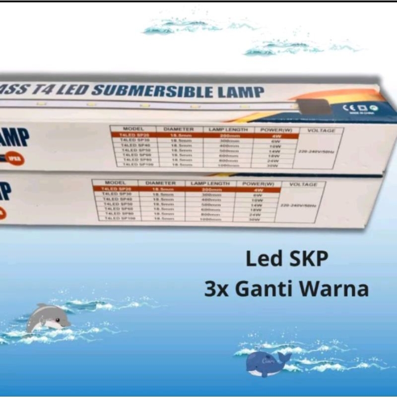 Lampu Led Celup Aquarium Aquascape SKP T4LED SP 50 3X GANTI WARNA