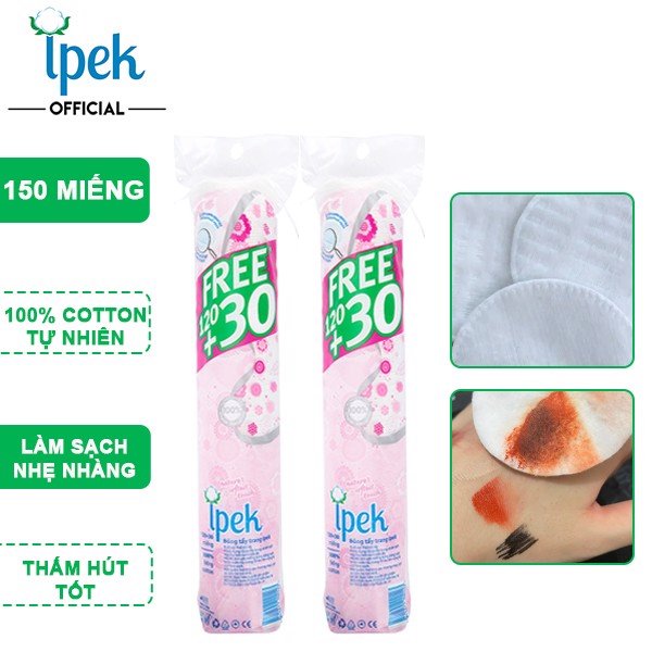 Bông tẩy trang Ipek Thổ Nhĩ Kì 150 miếng ( 1 gói /120+30 miếng)