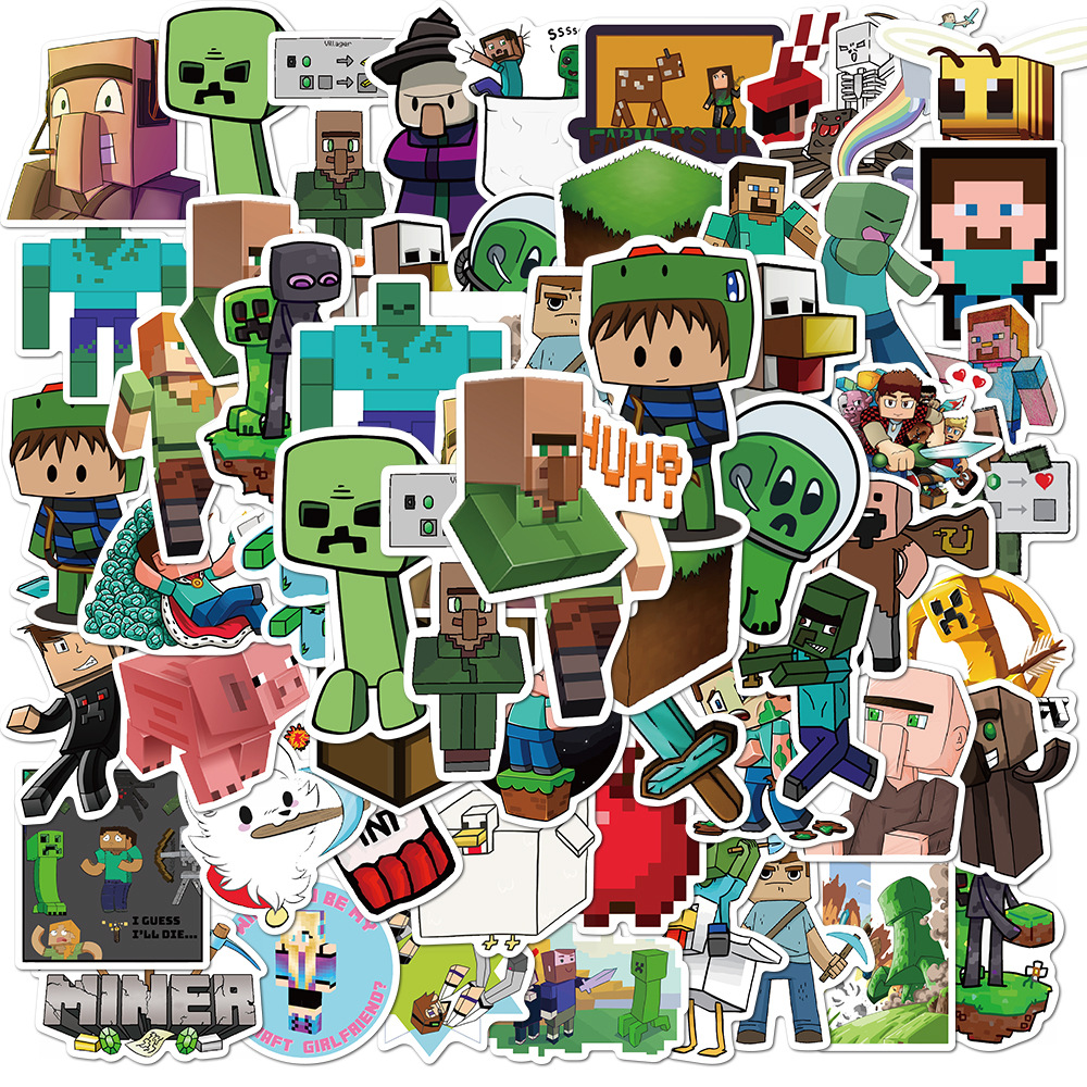 ✨พร้อมส่ง✨ มายคราฟ Minecraft Roblox Sticker  สติกเกอร์กันน้ำรูปแบบที่แตกต่างกัน My World สเก็ตบอร์ด | Lazada.Co.Th