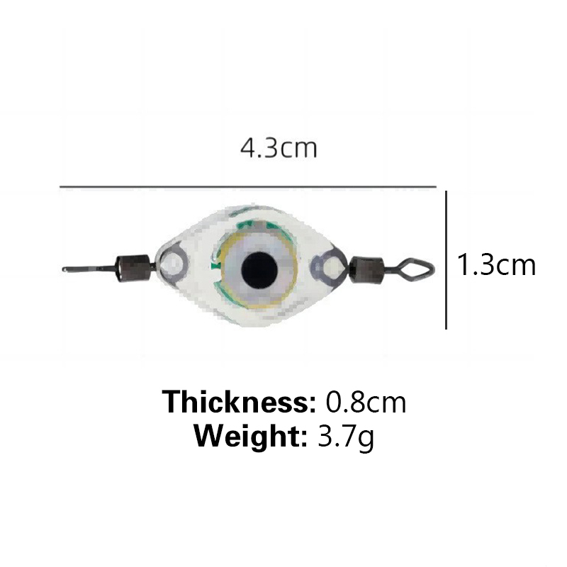LED Fishing Bait Light Eye Shape Fishing Lure Light Waterproof Sensing Deep Drop For Seawater Freshwater Underwater High Bright.