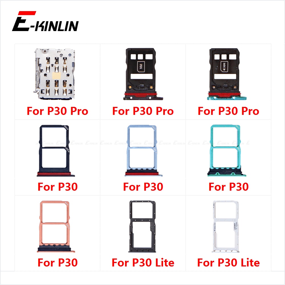 Sim Card Tray Socket Slot Reader Adapter For HuaWei P30 Pro Lite Micro SD Card Holder Connector Repair Parts