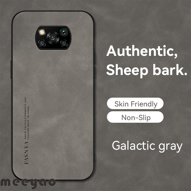 Case Xiaomi POCO X3NFC X3Pro Soft Leather Phone Case Authentic Camera Protection Luxury Sheep Bark Cover For M2007J20CG M2007J20CT M2102J20SG M2102J20SI Xiomi POCO X3 NFC X3 Pro