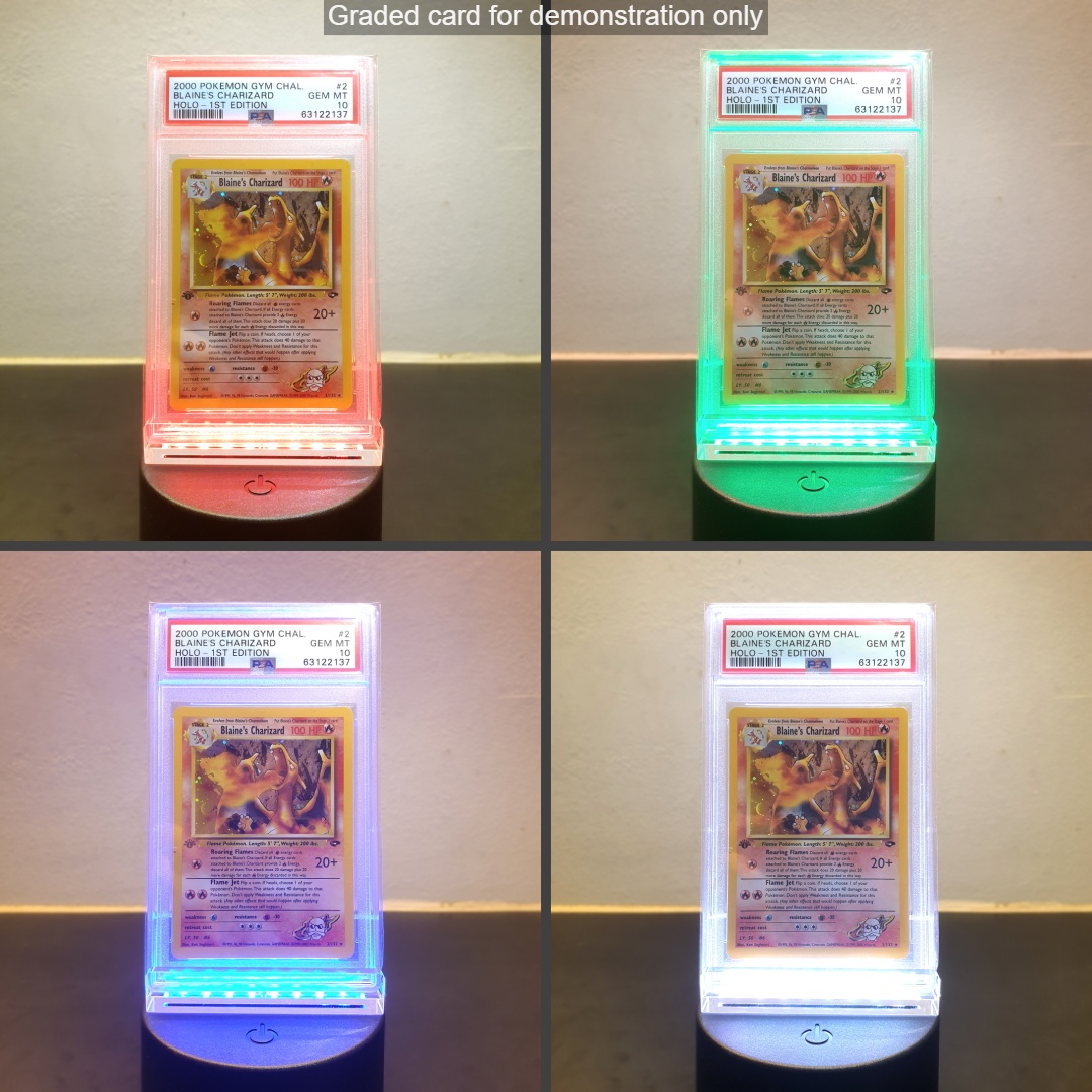 LED Display Stand for Sports Cards, Pokemon Cards, Baseball, Football,  Basketball, Psa / Bgs / Sgc / Top Loaders Card Holder LED Lights -   Italia