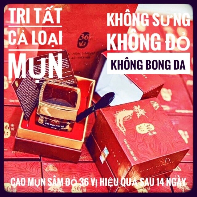 Cao mụn sâm đỏ 36 vị - meea organic Hủ Mini 5Gr
