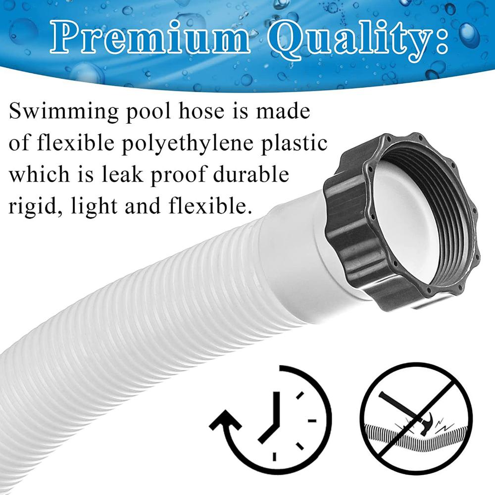 150cm Thread Connection Pump Hose with Type B Adapter Pool Sand Filters Hose Replacement Leakproof Easy To Install Accessories for INTEX