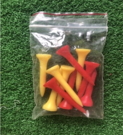 10 Tee golf gỗ, nhựa ngắn dài- Trụ đỡ bóng golf