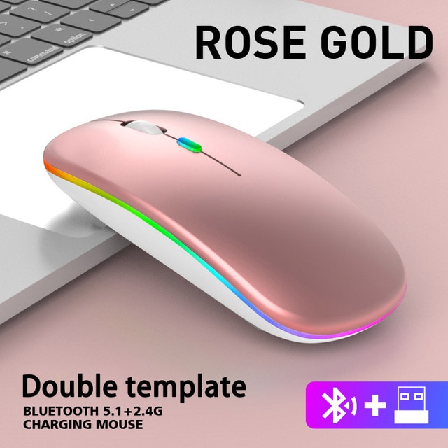 Wireless Mouse For Laptop PC Bluetooth RGB Rechargeable Mouses Wireless Computer Silent Mice LED Backlit Ergonomic Gaming Mause