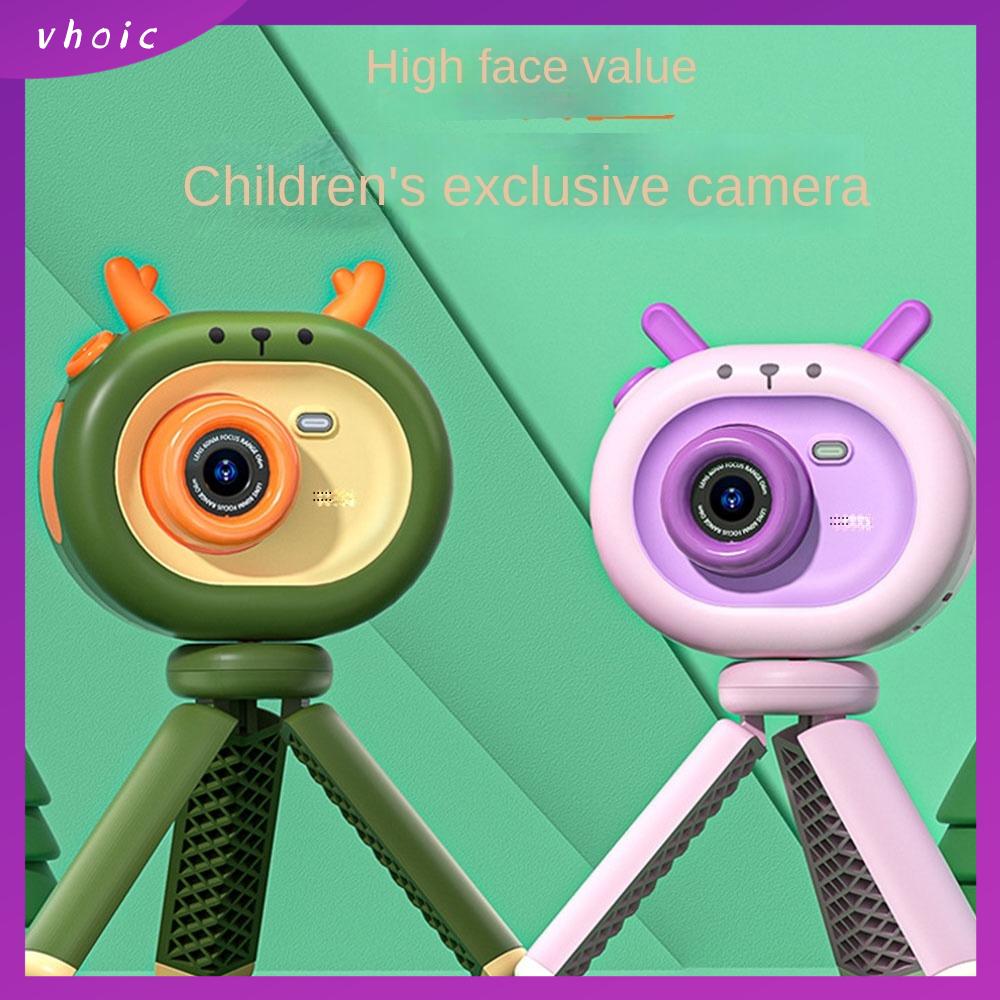 VHOIC Ống kính kép Camera selfie HD 1080P Mini Camera hoạt hình Quà sinh