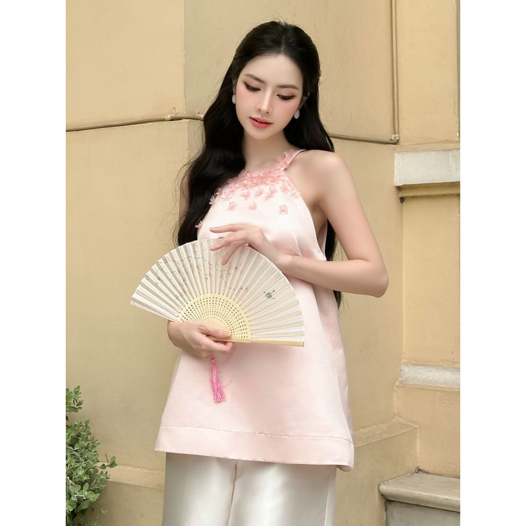 JOVEN Quần Cullot Taffta Dày Dặn Đứng Form