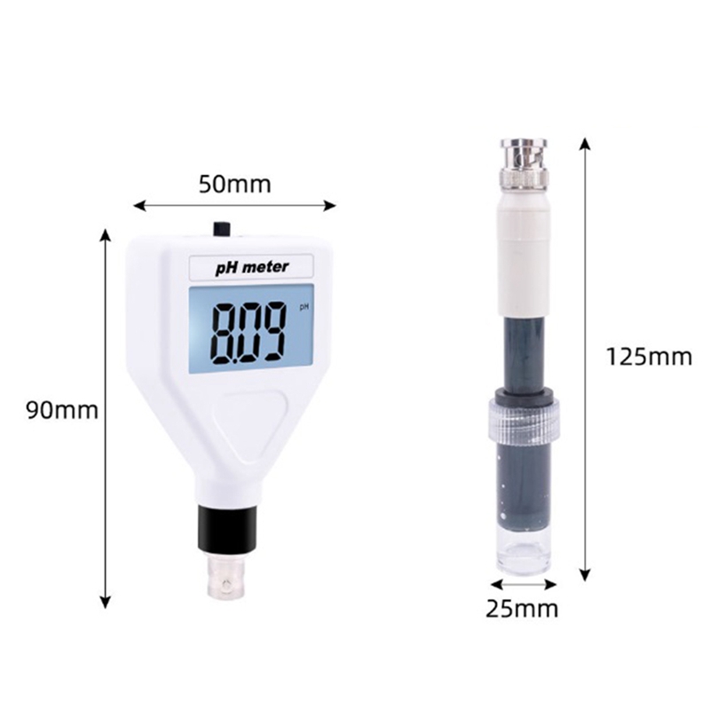 Acidity Meter PH Tester PH Tester Meter with White Backlight for Cheese/Meat/Soil PH-98218