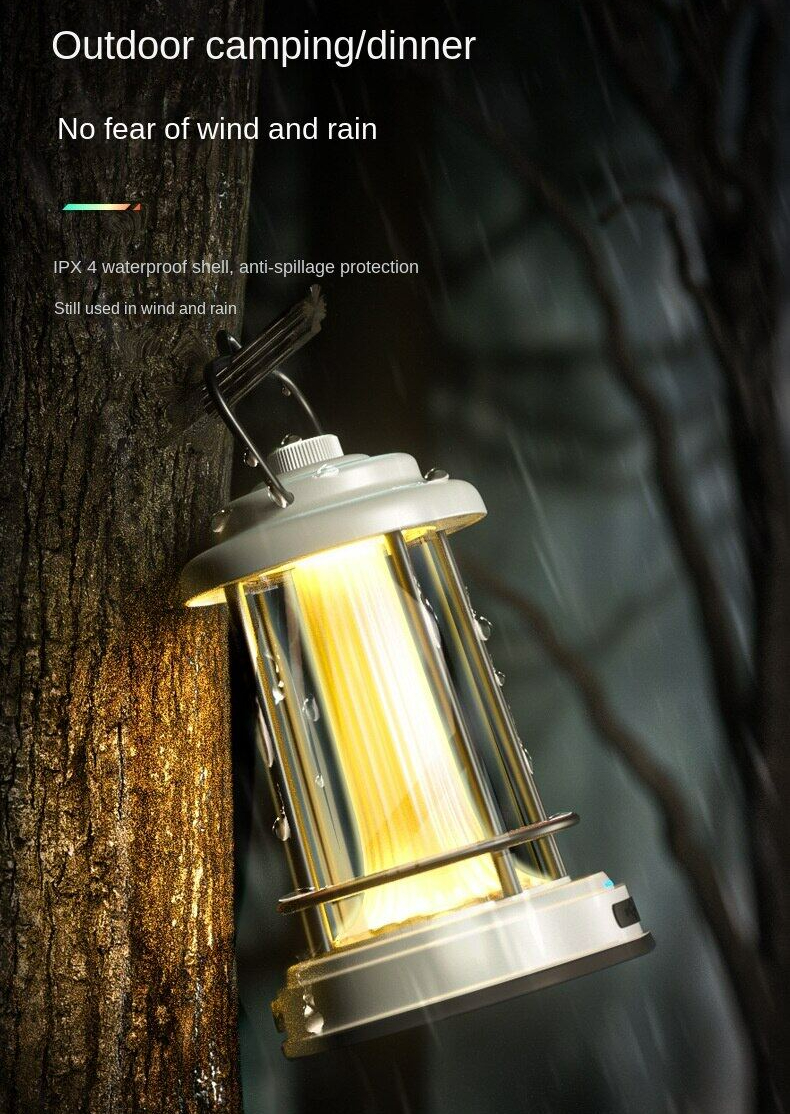 Outdoor multi-function 8000mAH large-capacity retro camping lights 7 color mode IPX 5 waterproof led tent horse lights waterproof long battery life