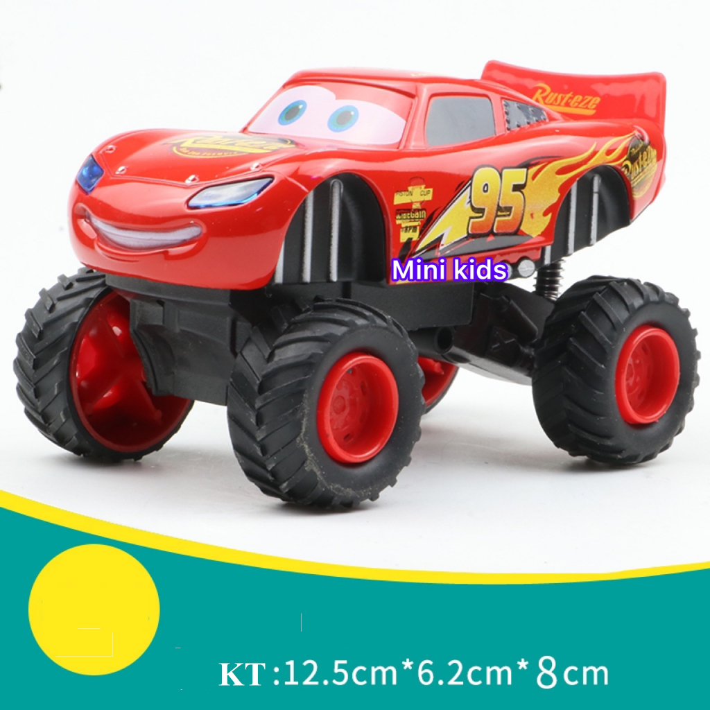 Combo 4 xe Macqueen đồ chơi Monster Truck bánh to chất liệu sắt mẫu đẹp dành cho bé